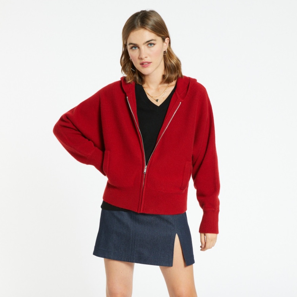 New Poles Maison Montagut 100%‎ Cashmere Zipped Cardigan Sweater Gabien